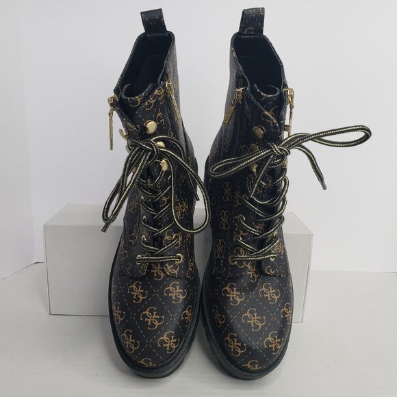NWOB Guess Orana Women's Brown Combat Boot - Size 8.5 - Picture 3 of 8